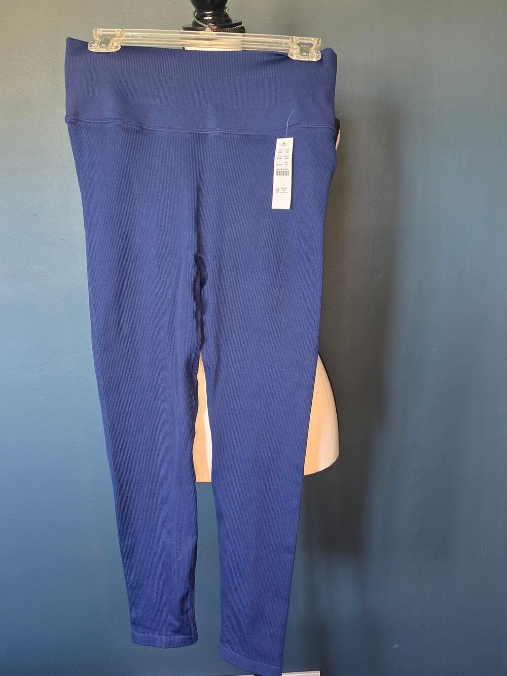 Chic J. Crew Ribbed Leggings - Navy Blue - Size M